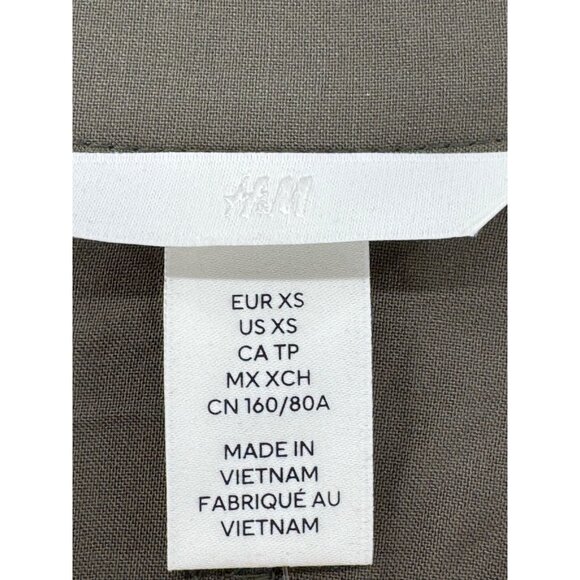 H&M Conscious Choice Olive Green Short Sleeve V-Neck Dress Size XS NWT - Picture 5 of 9